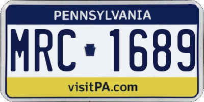 PA license plate MRC1689