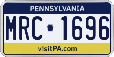 PA license plate MRC1696
