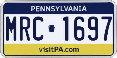 PA license plate MRC1697