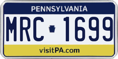 PA license plate MRC1699