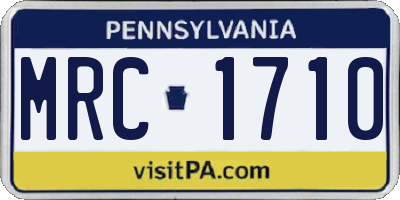 PA license plate MRC1710
