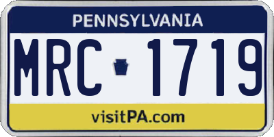 PA license plate MRC1719
