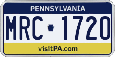 PA license plate MRC1720