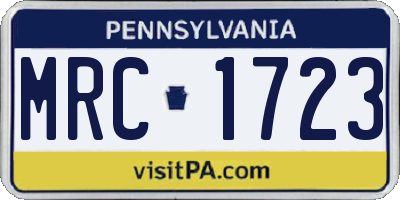 PA license plate MRC1723