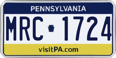PA license plate MRC1724