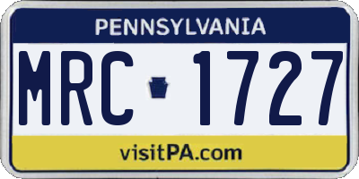 PA license plate MRC1727