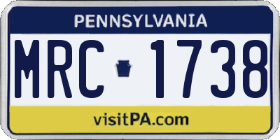 PA license plate MRC1738