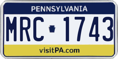 PA license plate MRC1743