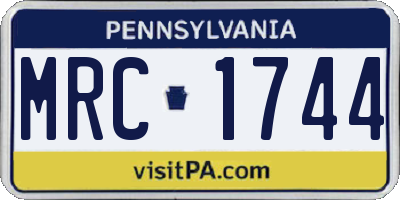 PA license plate MRC1744