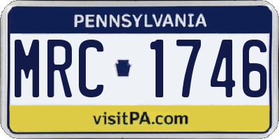 PA license plate MRC1746