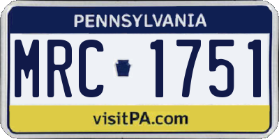 PA license plate MRC1751