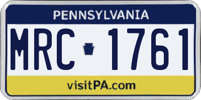 PA license plate MRC1761