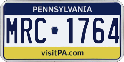 PA license plate MRC1764