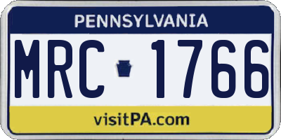 PA license plate MRC1766