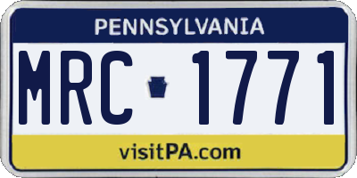 PA license plate MRC1771