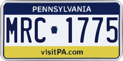 PA license plate MRC1775