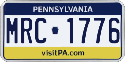 PA license plate MRC1776