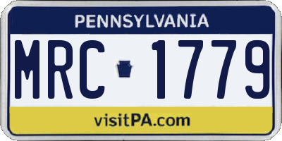 PA license plate MRC1779