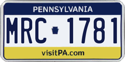PA license plate MRC1781