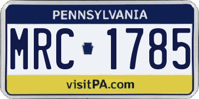 PA license plate MRC1785