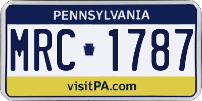 PA license plate MRC1787