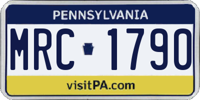 PA license plate MRC1790