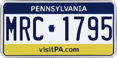 PA license plate MRC1795