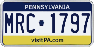 PA license plate MRC1797