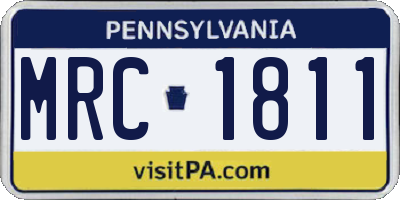 PA license plate MRC1811