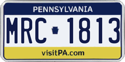 PA license plate MRC1813