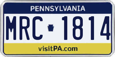 PA license plate MRC1814