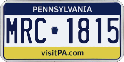 PA license plate MRC1815