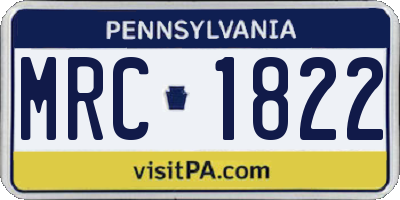 PA license plate MRC1822