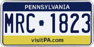 PA license plate MRC1823