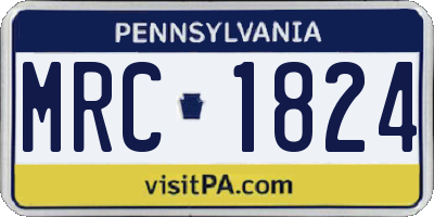 PA license plate MRC1824