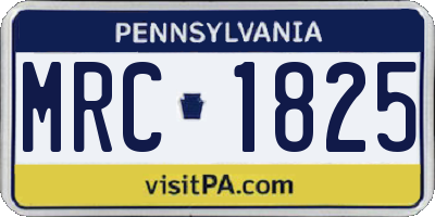 PA license plate MRC1825