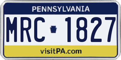PA license plate MRC1827