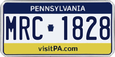 PA license plate MRC1828