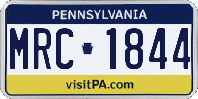 PA license plate MRC1844