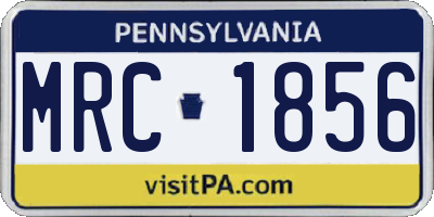 PA license plate MRC1856