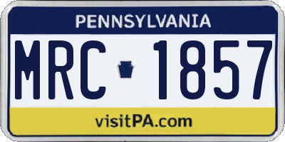 PA license plate MRC1857