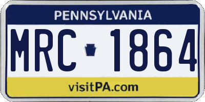 PA license plate MRC1864