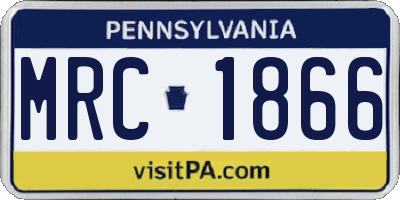 PA license plate MRC1866