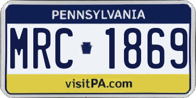 PA license plate MRC1869