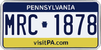 PA license plate MRC1878
