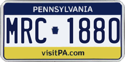 PA license plate MRC1880