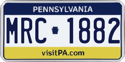 PA license plate MRC1882