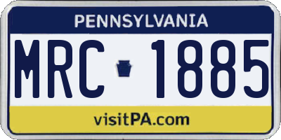 PA license plate MRC1885