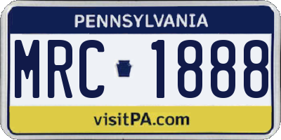 PA license plate MRC1888