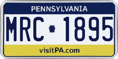 PA license plate MRC1895